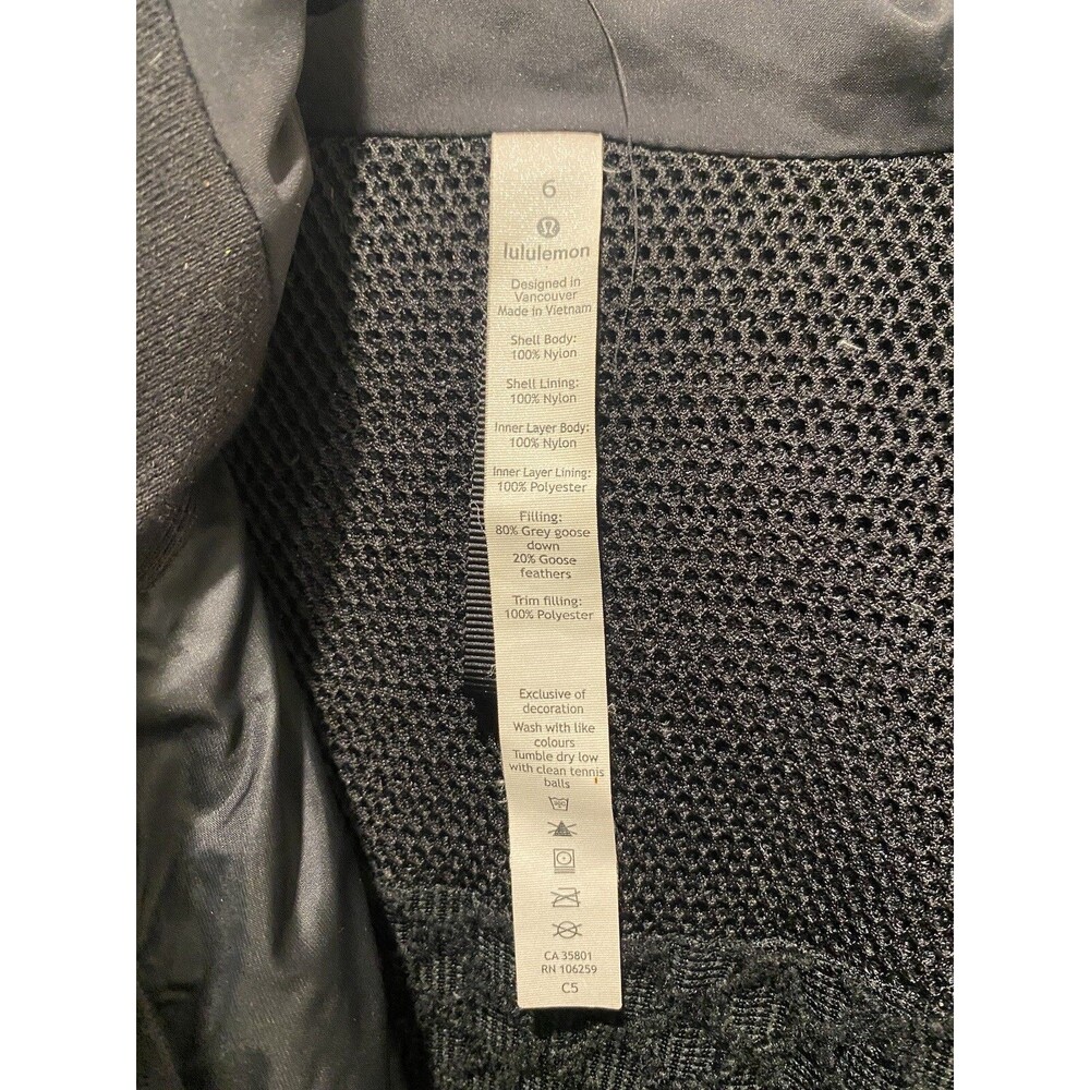 Lululemon OUT IN THE ELEMENTS 3-In-1 PARKA Women's Size 6 Black 600 Goose Down - Picture 7 of 16